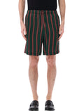 Dries Van Noten Piperi striped bermuda shorts Bottle Viscose