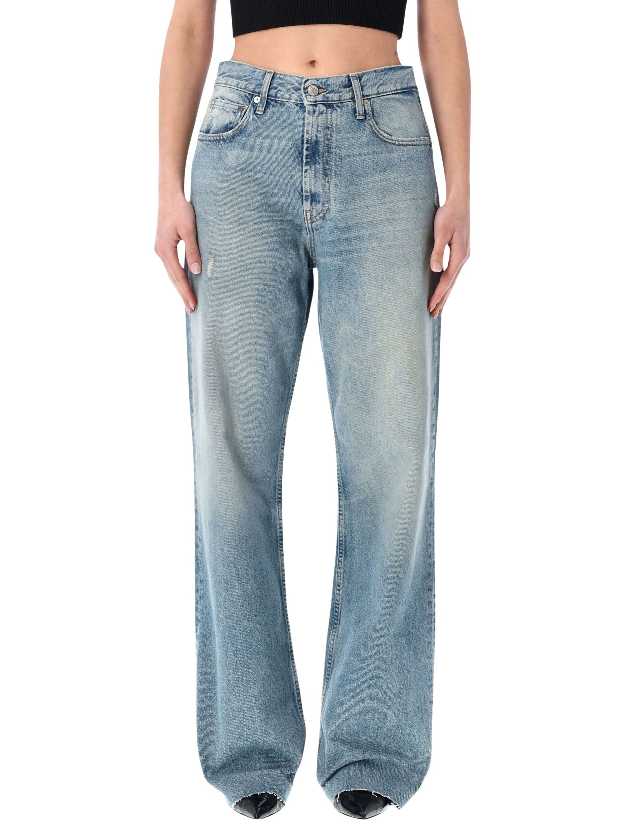 Cycle Zoe high-rise straight jeans Sky Blue Cotton