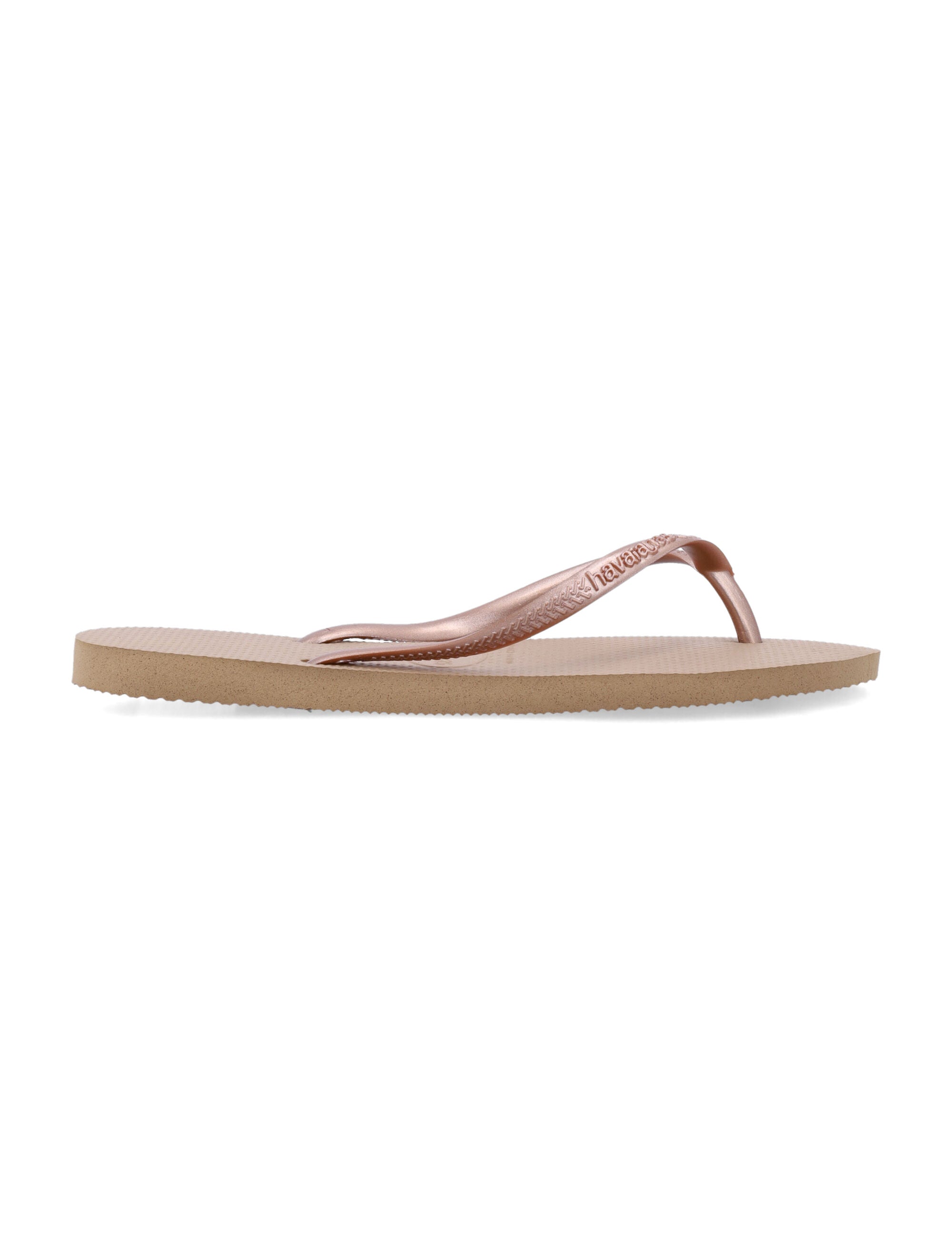 Havaianas Slim Logo Flip-Flops Rose Gold Strap Slide