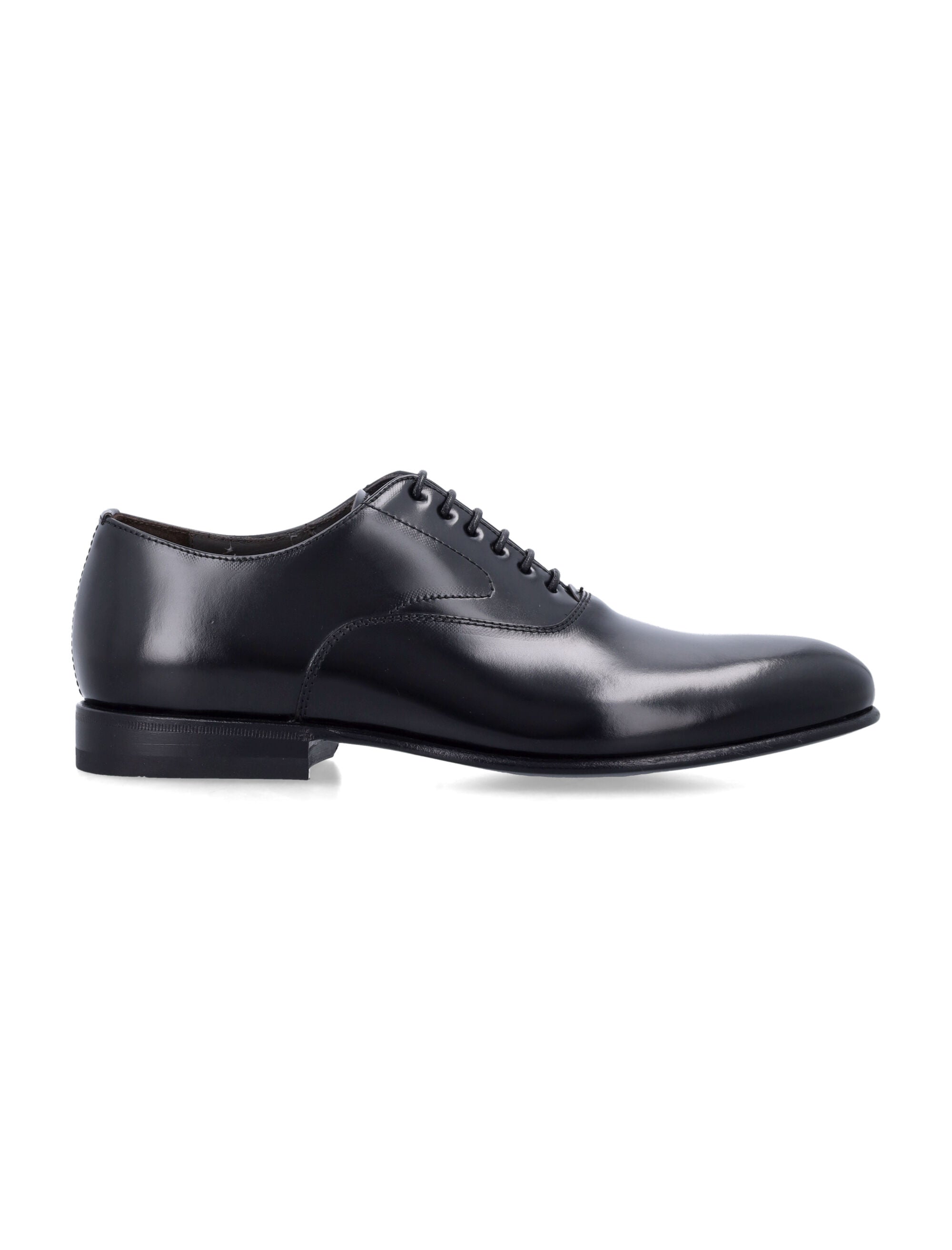 Green George classic Oxford shoes Black Leather Laced