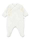 Petit Bateau Heart baby pyjamas White Cotton Jumpsuit