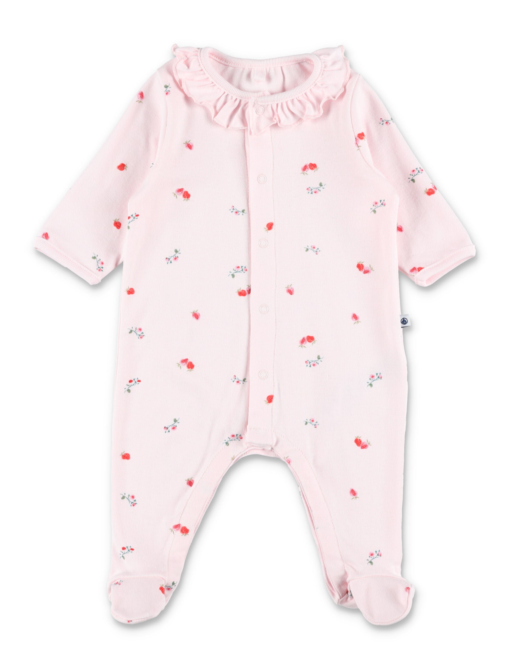 Petit Bateau floral baby pyjamas Pink Cotton Jumpsuit