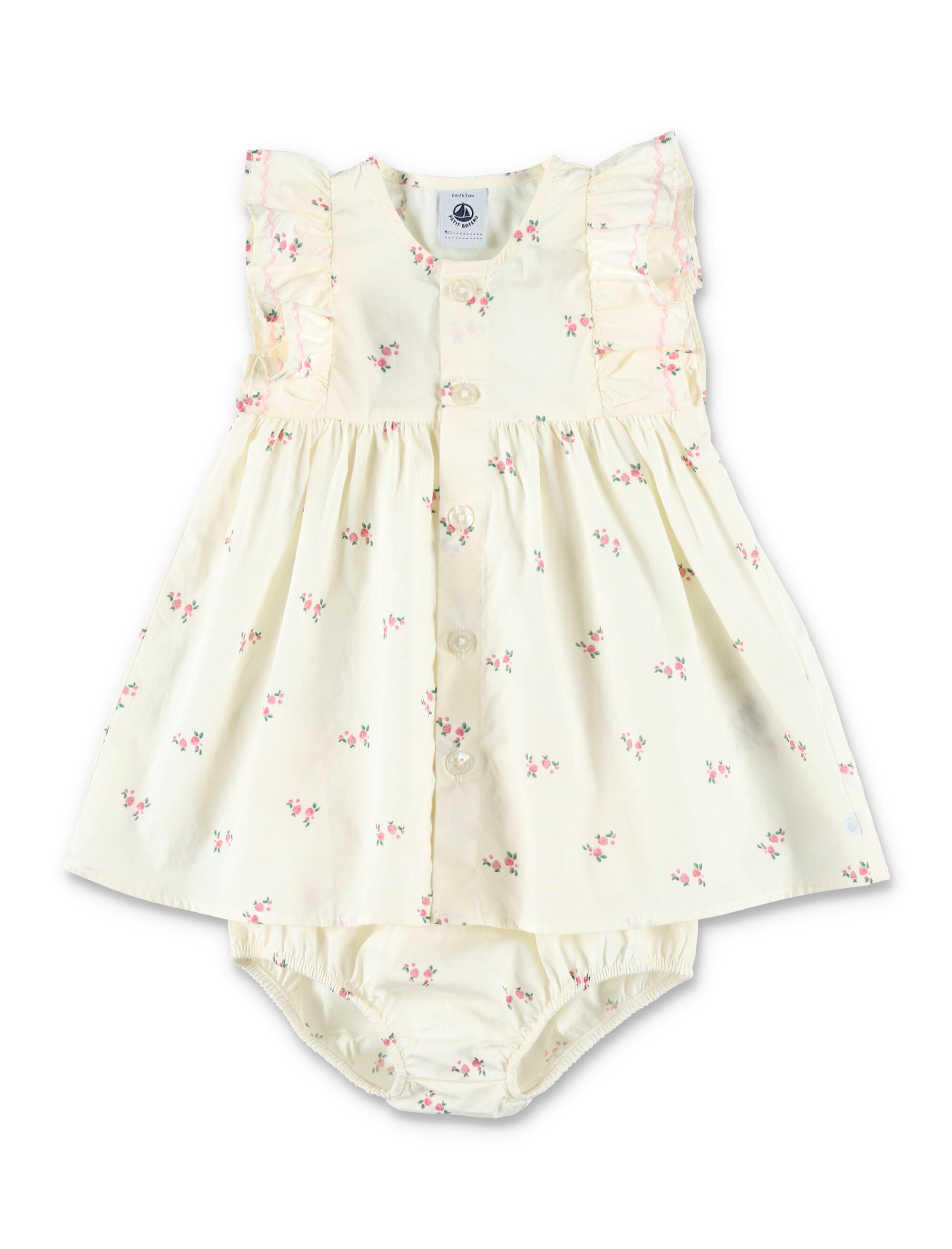 Petit Bateau floral baby dress White Cotton
