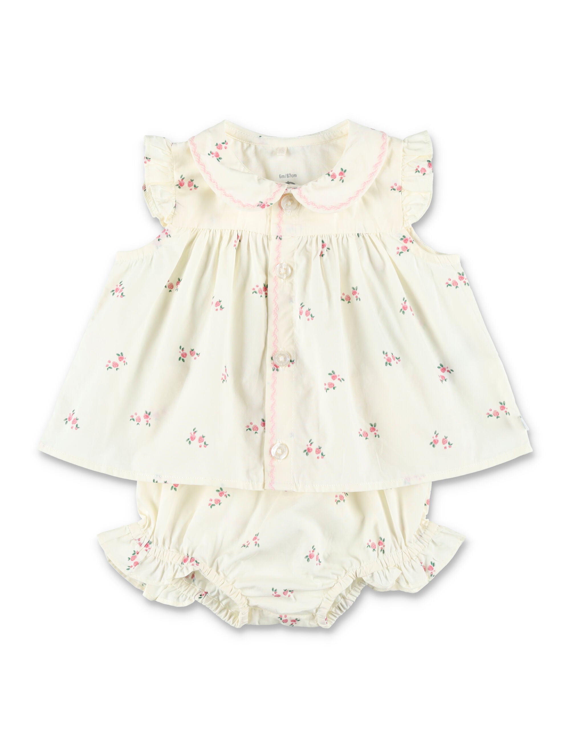 Petit Bateau Baby Floral Set White Cotton