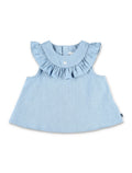 Petit Bateau Chambray baby blouse Blue Cotton Shirt