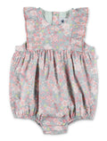 Petit Bateau Sleeveless Floral Cotton Romper Blue/multicolor Jumpsuit