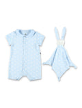 Petit Bateau Whale Print Baby Gift Set Blue Cotton