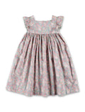 Petit Bateau Girls Floral Cotton Dress Blue/multicolor
