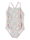 Petit Bateau Childrens Floral One-Piece Swimsuit Blue/multicolor Polyamide Swimwear