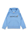 Moncler logo hooded sweatshirt for boys Blue Cotton