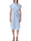Polo Ralph Lauren Belted Oxford Shirtdress Blue Cotton Dress