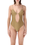 Matinée Lilly Lurex One-Piece Swimsuit Gold Polyester Swimwear