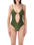 Matinée Lilly Lurex One-Piece Swimsuit Green Polyester Swimwear