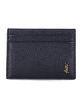 Saint Laurent Tiny Cassandre card case Midnight Blue Calf Skin Cardholder