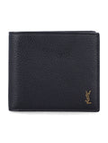 Saint Laurent Tiny Cassandre east-west wallet Black Calf Skin