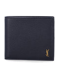 Saint Laurent Tiny Cassandre east-west wallet Midnight Blue Calf Skin