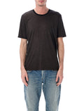 Saint Laurent Cassandre striped t-shirt Black Brown Wool Tshirt