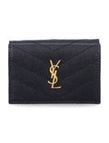 Saint Laurent Cassandre Tiny wallet Black Calf Skin