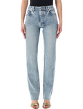Saint Laurent straight high-rise jeans South Blue Cotton