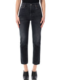 Saint Laurent 90s black denim cropped slim-fit jeans Ash Cotton