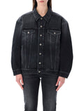 Saint Laurent oversized 70s black denim jacket Ash Cotton