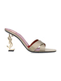 Saint Laurent Contrast Sole Opyum Mules Grain Biege Upper