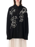 Dries Van Noten Embroidered Oversized Black Shirt Polyester