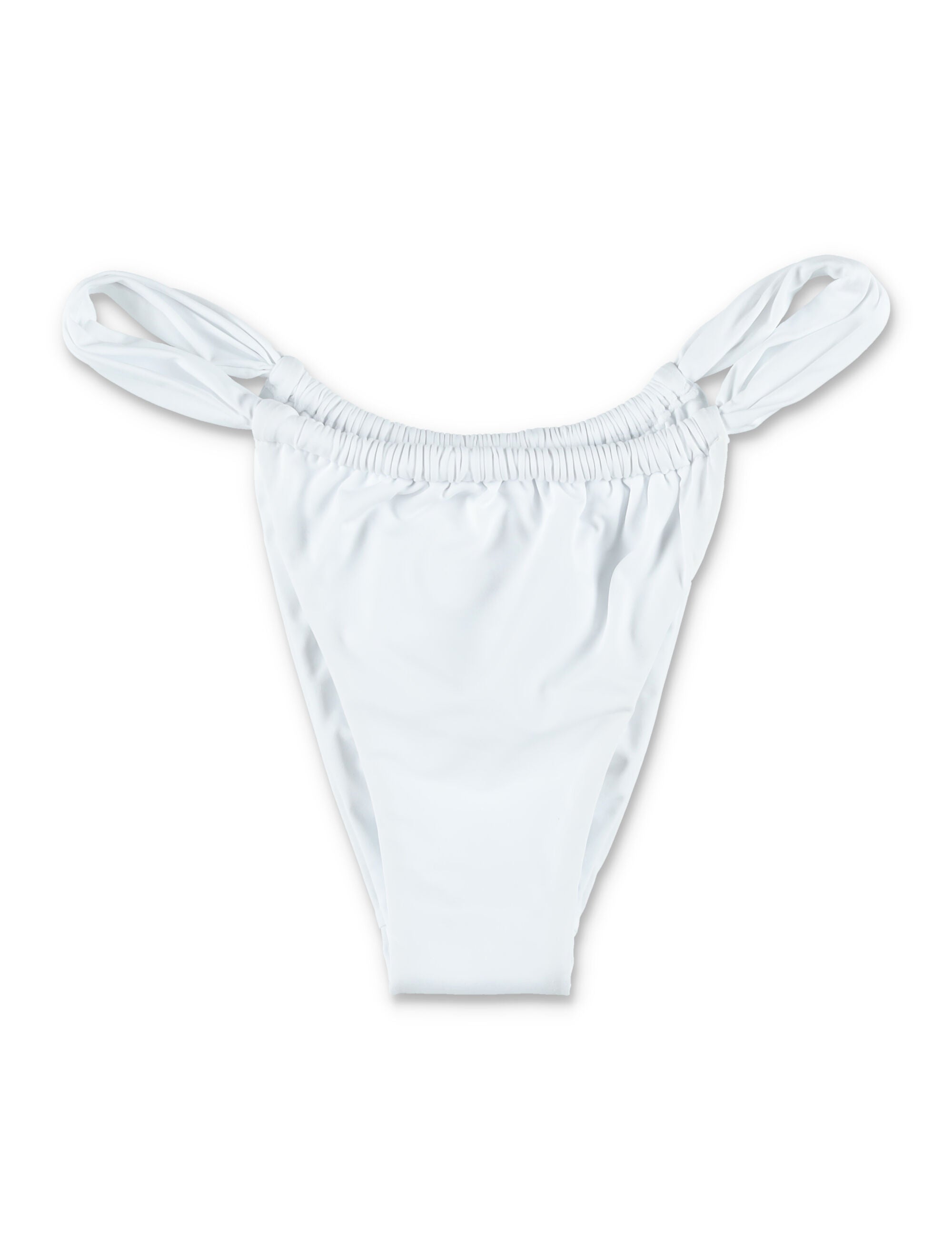 Belamer Lara Ribbed Bikini Bottom White Recycled Polyamide Swimwear