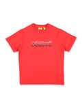 Off-White Kids Big Bookish Double T-Shirt Red Cotton