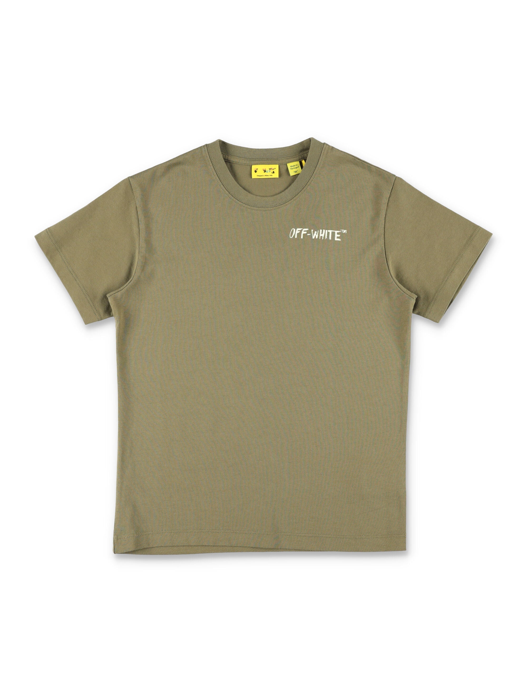 Off-White Kids Arrow Sketch T-Shirt Olive Cotton