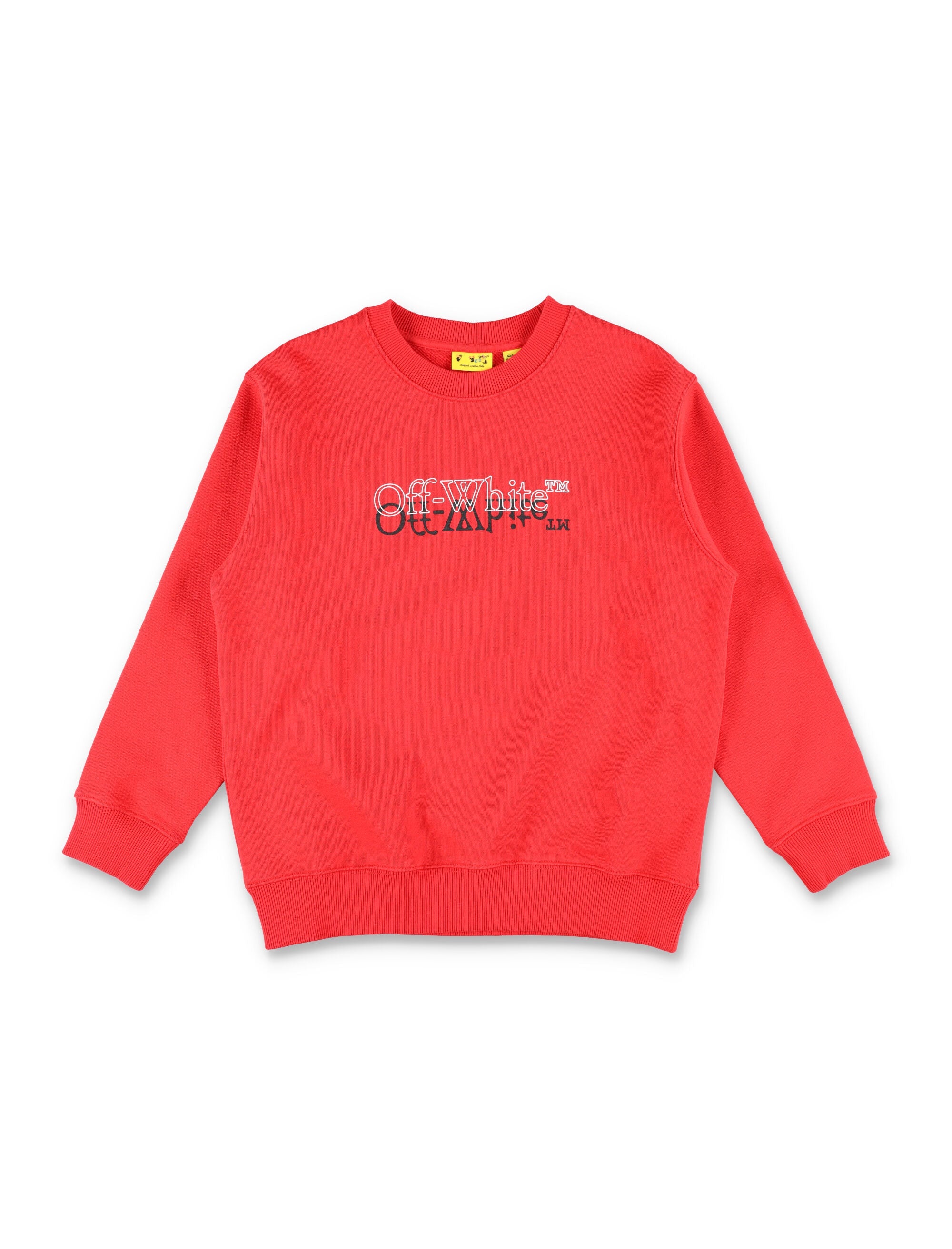 Off-White Kids Big Bookish Double Sweatshirt Red Cotton