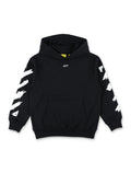 Off-White Kids Diag Paint Hoodie Black Cotton Sweatshirt