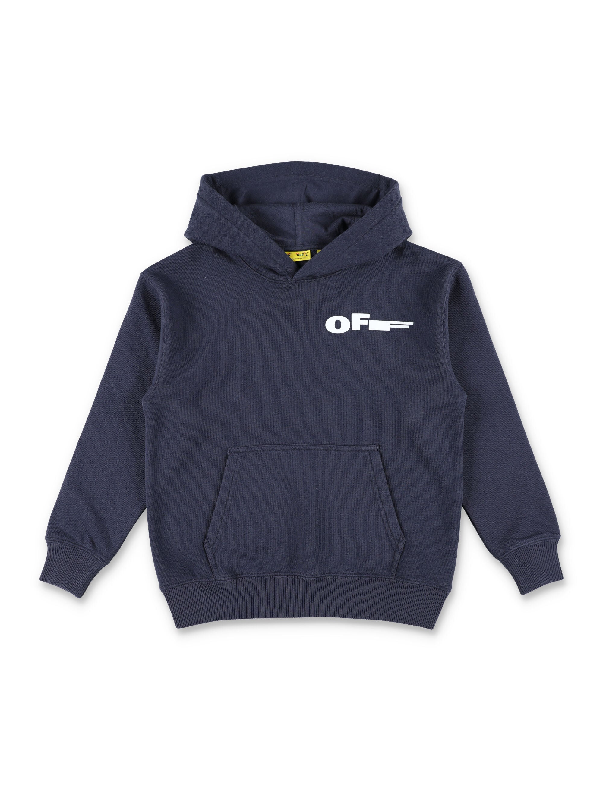 Off-White Kids Type Logo Hoodie Seaborne Cotton Sweatshirt