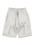 Off-White Kids Arrow Cargo Sweatshorts Antarctica Cotton Short