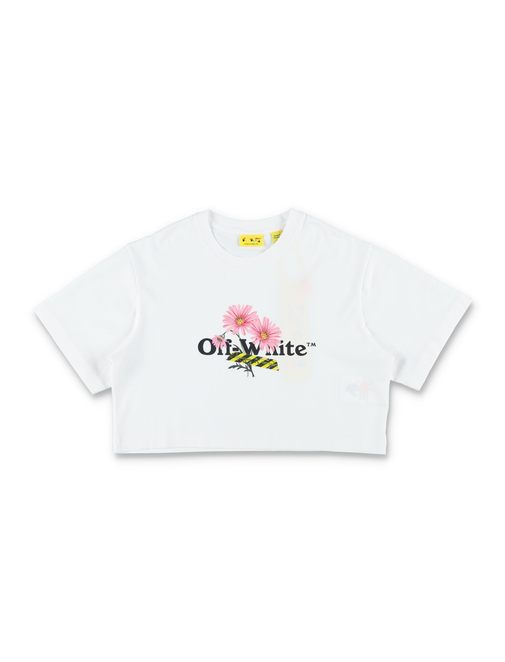 Off-White Kids Daisy Logo Crop T-Shirt Cotton