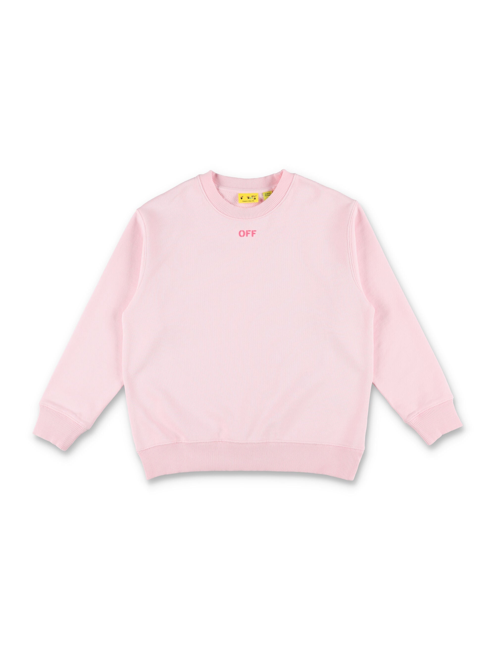 Off-White Kids Pink Off Diag Print Sweatshirt Ballet Slipper Cotton