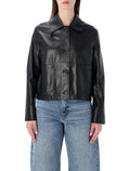 Sword 6.6.44 nappa leather cropped jacket Black Ovine