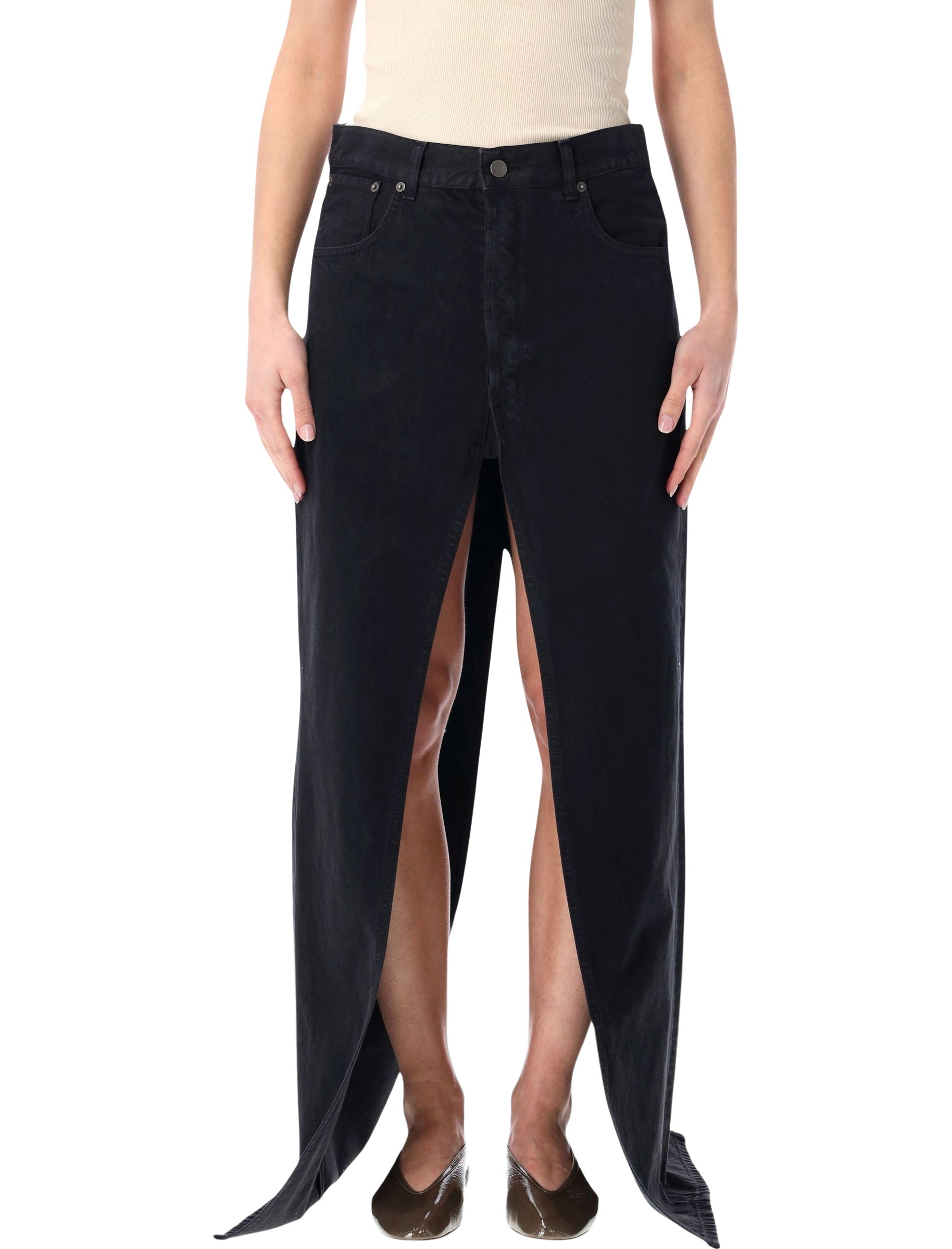 Haikure Gana Bull denim skirt Carbon Cotton