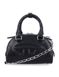 Diesel 1DR Dome mini crossbody bag Black Bovine Leather Shoulder