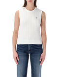 Polo Ralph Lauren cable knit sleeveless sweater White Cotton