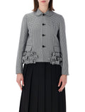 Comme Des Garçons Girl Houndstooth Bows Jacket Black\white Polyester Lining Blazer
