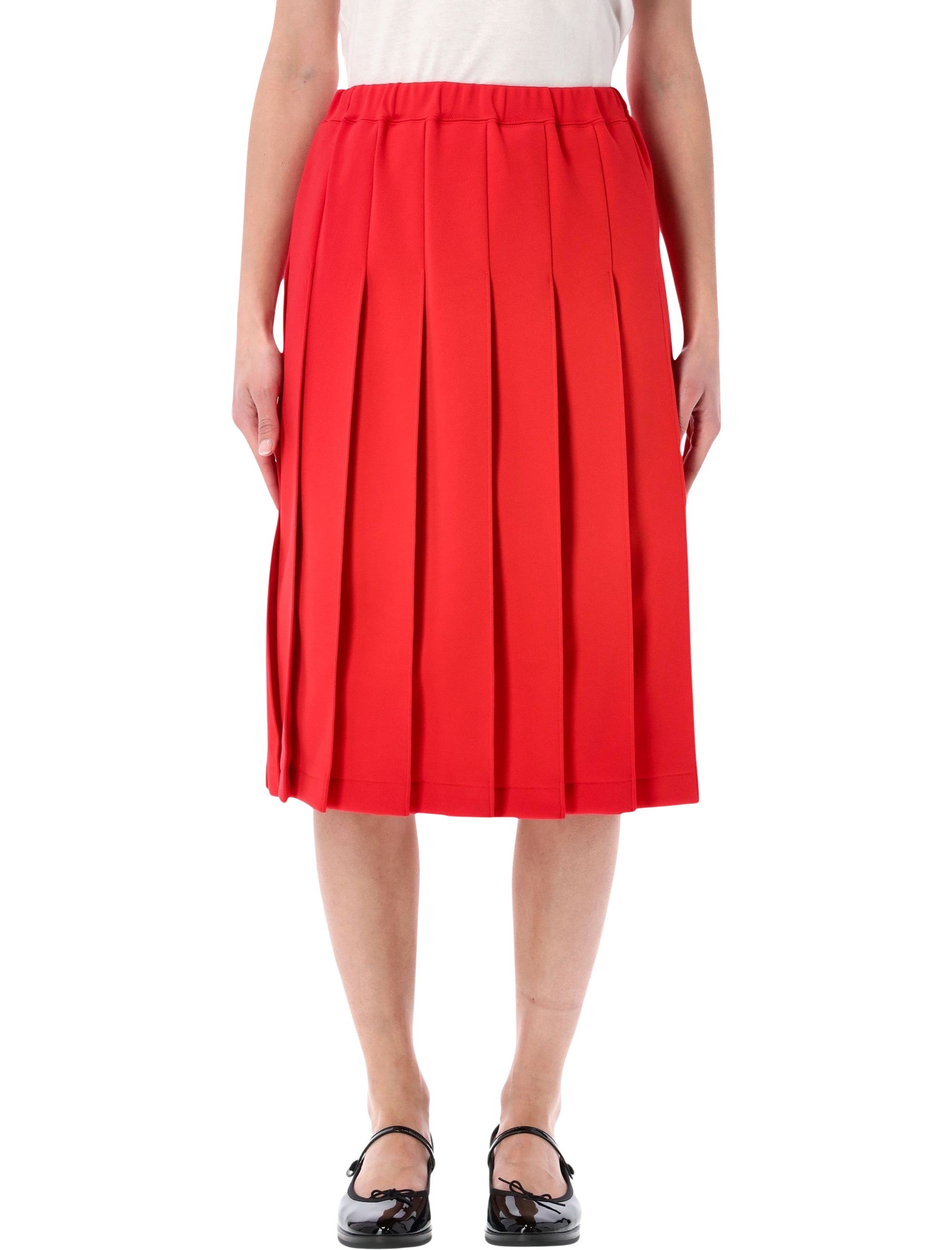 Comme Des Garçons Girl Pleated Skirt Red Polyester