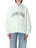 Anine Bing Harvey Cotton Hoodie Light Green Organic Sweatshirt