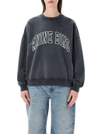Anine Bing Miles Washed Black Cotton Sweatshirt - S