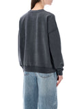 Anine Bing Miles Washed Black Cotton Sweatshirt - S