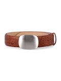 Mancini 1979 embossed leather belt Bruciato