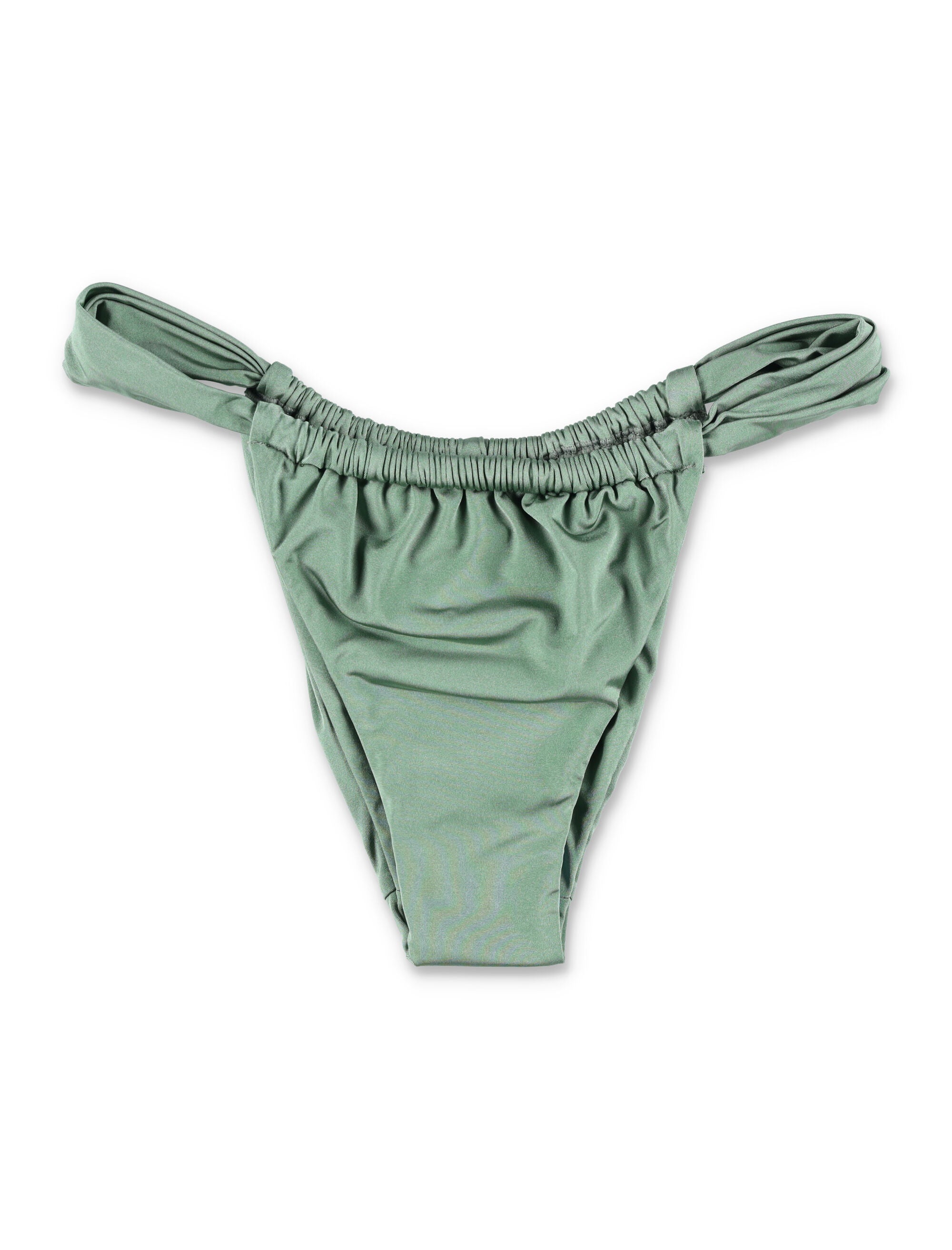 Belamer Lara Ribbed Bikini Bottom Green Recycled Polyamide Swimwear