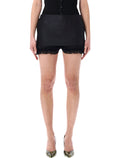 Magda Butrym Layered Mini Skirt Shorts Black Virgin Wool