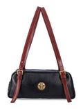 Versace Emblème nappa bowling bag Black + Rosewood Gold Lamb Leather Shoulder