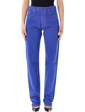 Versace Relaxed Straight Leg Jeans Sky Blue Cotton